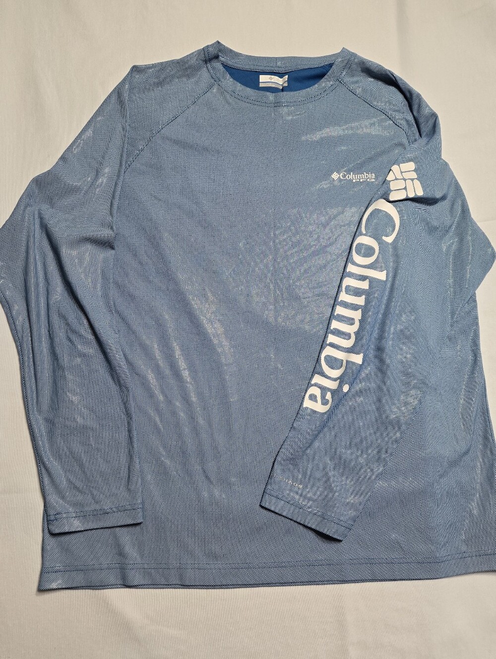 Columbia PFG UPF Mens Terminal Omni Shade Blue Long Sleeve Crew Neck Shirt sz XL